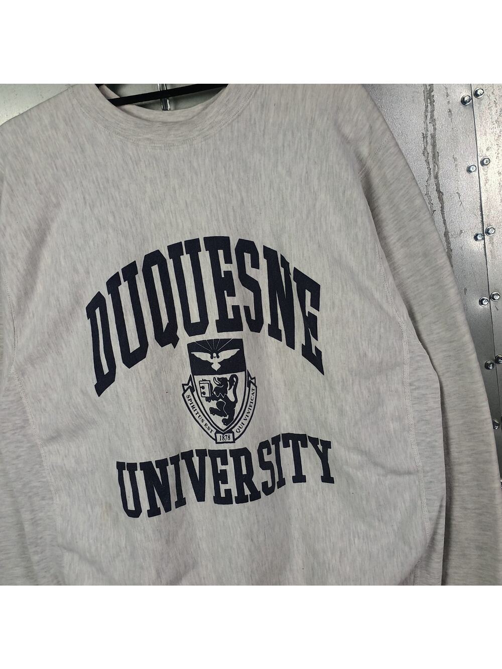 Duquesne University Pittsburgh Vintage Y2K Reverse Weave Style Sweatshirt Large
